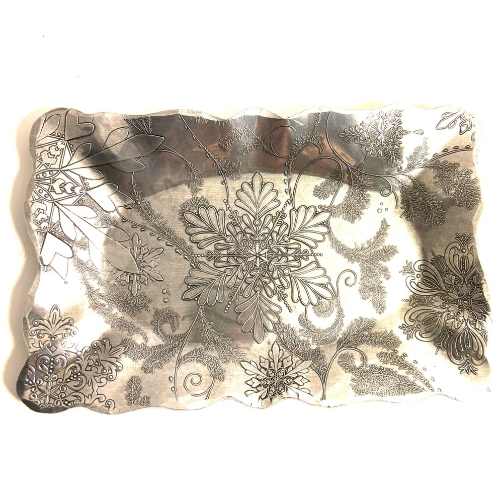Snowflake Wendell August Forge Snowflake Aluminum Winter Christmas Tray